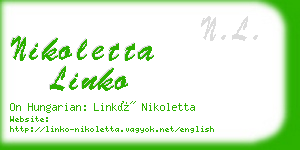 nikoletta linko business card